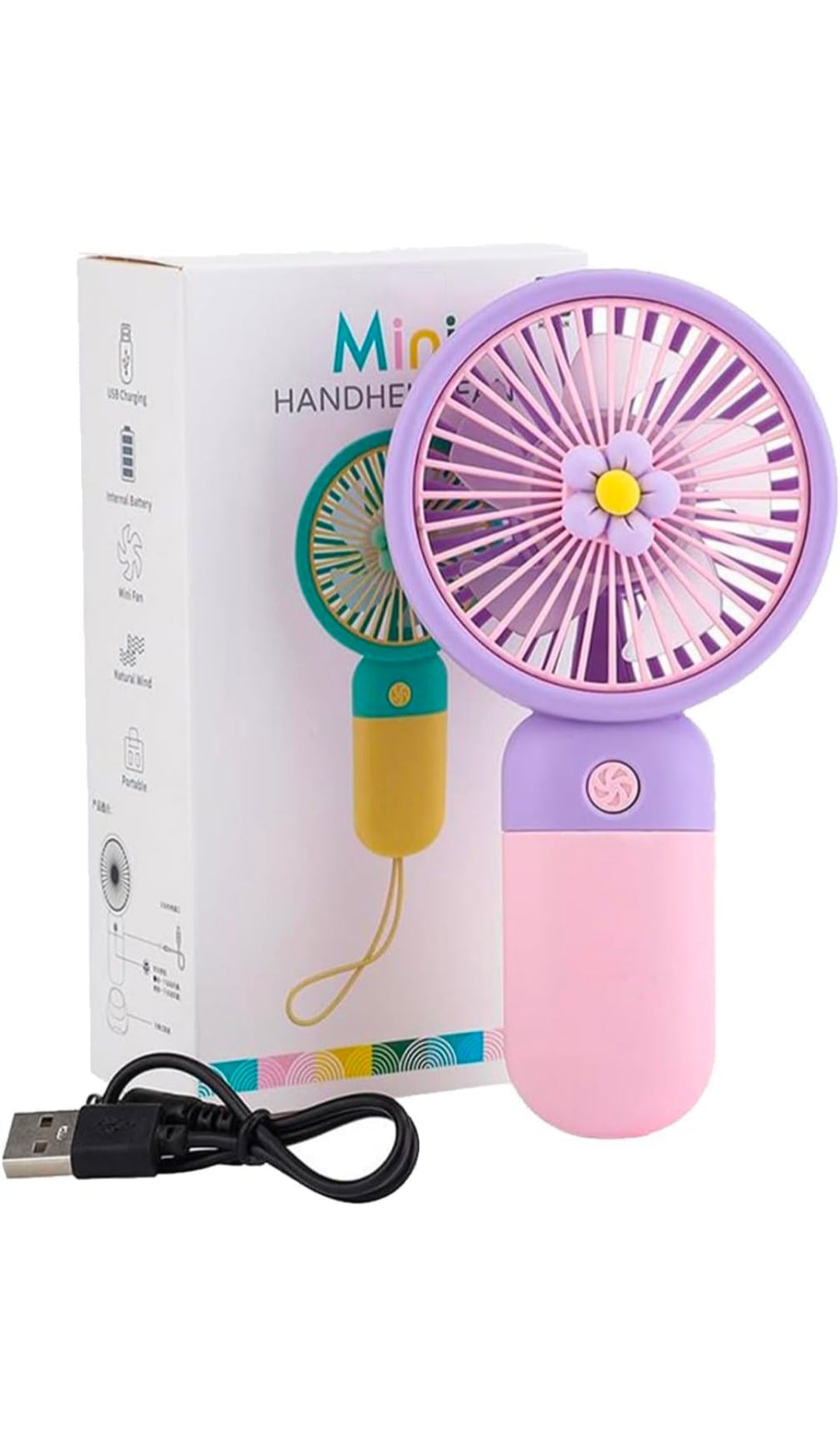 Portable USB Rechargeable Mini Pocket Fan (High Speed) - Trendwaala