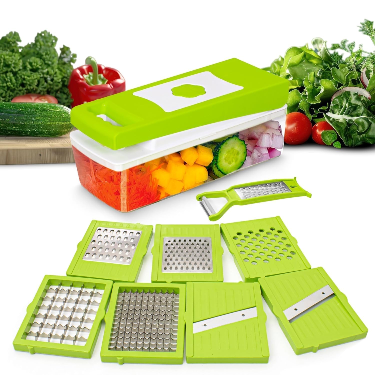 Multifunctional 12-in-1 Vegetable Chopper & Dicer